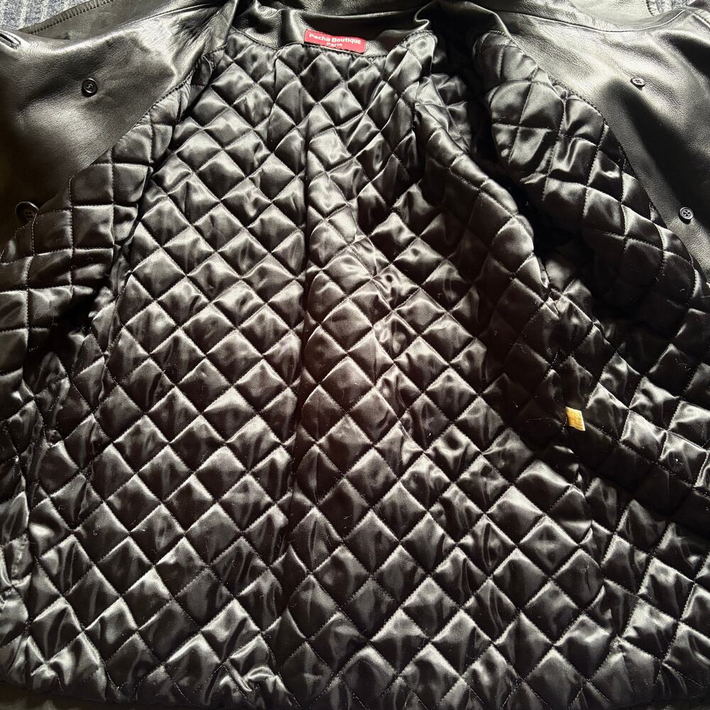 Pacha Boutique Leather Jacket Belted Black Size Small - Picture 6 of 11
